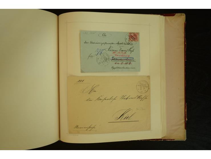 1896/1918, umfangreiche Sammlung mit über 670 Briefen, Karten und Ganzsachen, dabei viel frühe Post inkl. Post aus den Koloni