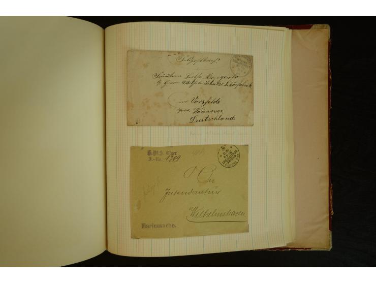 1896/1918, umfangreiche Sammlung mit über 670 Briefen, Karten und Ganzsachen, dabei viel frühe Post inkl. Post aus den Koloni