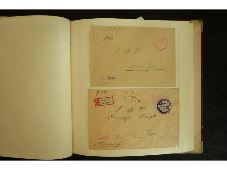 1896/1918, umfangreiche Sammlung mit über 670 Briefen, Karten und Ganzsachen, dabei viel frühe Post inkl. Post aus den Koloni