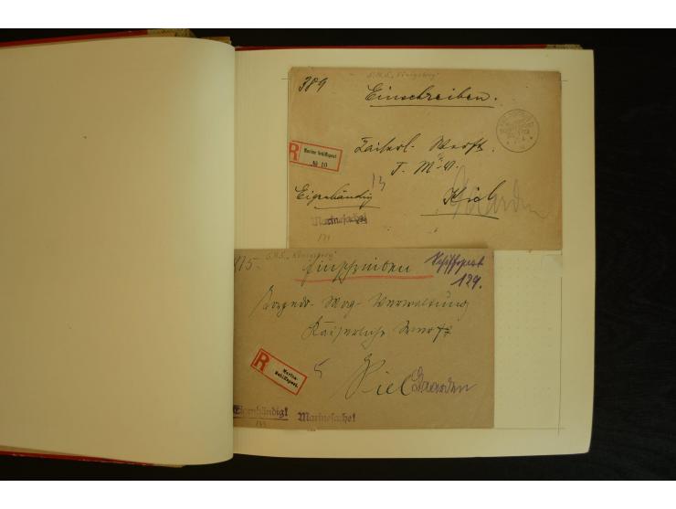 1896/1918, umfangreiche Sammlung mit über 670 Briefen, Karten und Ganzsachen, dabei viel frühe Post inkl. Post aus den Koloni