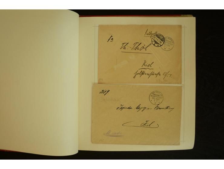 1896/1918, umfangreiche Sammlung mit über 670 Briefen, Karten und Ganzsachen, dabei viel frühe Post inkl. Post aus den Koloni