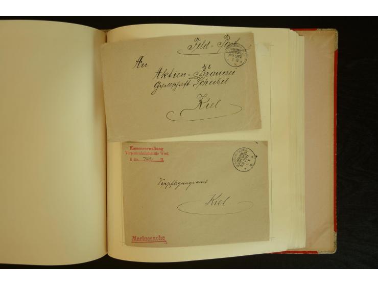 1896/1918, umfangreiche Sammlung mit über 670 Briefen, Karten und Ganzsachen, dabei viel frühe Post inkl. Post aus den Koloni