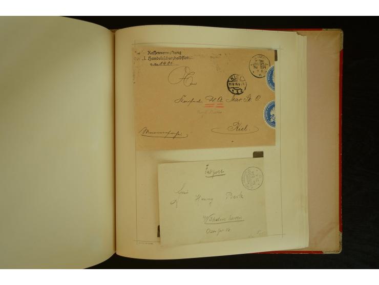 1896/1918, umfangreiche Sammlung mit über 670 Briefen, Karten und Ganzsachen, dabei viel frühe Post inkl. Post aus den Koloni