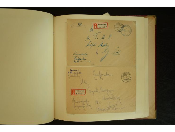 1896/1918, umfangreiche Sammlung mit über 670 Briefen, Karten und Ganzsachen, dabei viel frühe Post inkl. Post aus den Koloni