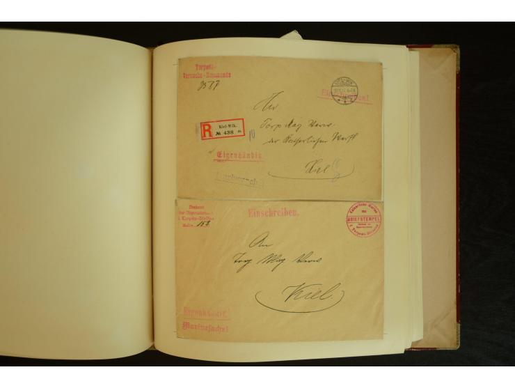 1896/1918, umfangreiche Sammlung mit über 670 Briefen, Karten und Ganzsachen, dabei viel frühe Post inkl. Post aus den Koloni