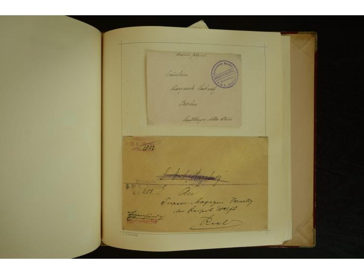 1896/1918, umfangreiche Sammlung mit über 670 Briefen, Karten und Ganzsachen, dabei viel frühe Post inkl. Post aus den Koloni