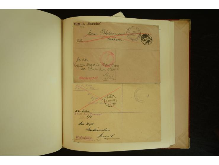 1896/1918, umfangreiche Sammlung mit über 670 Briefen, Karten und Ganzsachen, dabei viel frühe Post inkl. Post aus den Koloni