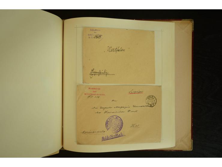 1896/1918, umfangreiche Sammlung mit über 670 Briefen, Karten und Ganzsachen, dabei viel frühe Post inkl. Post aus den Koloni