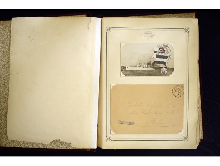 1914/1918, interessante Sammlung mit ca. 380 Briefen und Karten auf Albenblättern mit frz. Beschriftung, dabei bessere Nummer