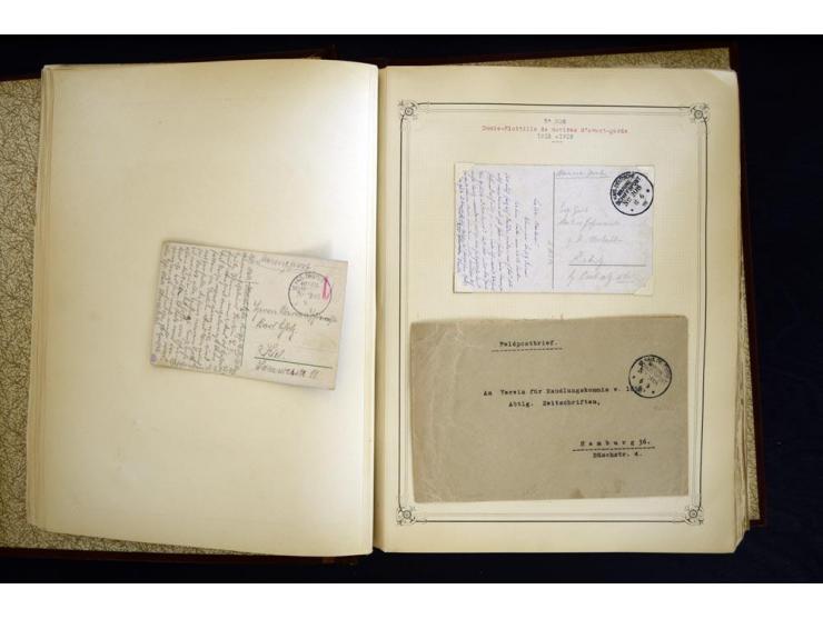 1914/1918, interessante Sammlung mit ca. 380 Briefen und Karten auf Albenblättern mit frz. Beschriftung, dabei bessere Nummer