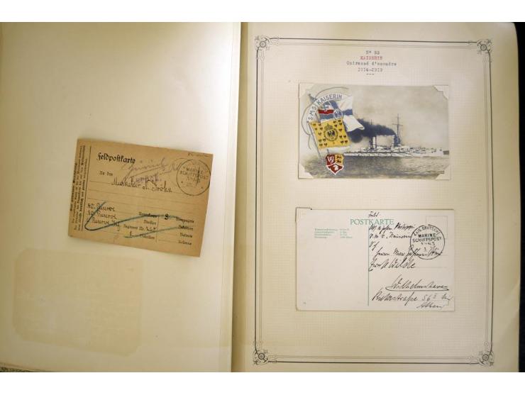 1914/1918, interessante Sammlung mit ca. 380 Briefen und Karten auf Albenblättern mit frz. Beschriftung, dabei bessere Nummer
