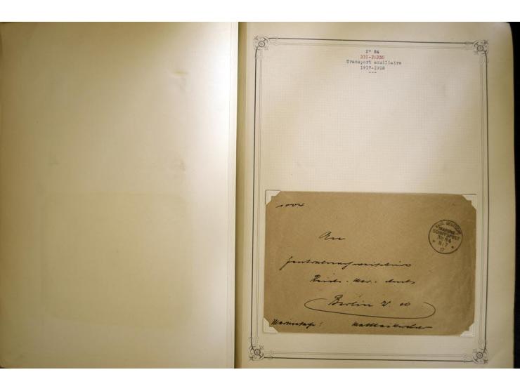 1914/1918, interessante Sammlung mit ca. 380 Briefen und Karten auf Albenblättern mit frz. Beschriftung, dabei bessere Nummer