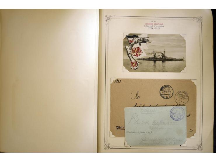 1914/1918, interessante Sammlung mit ca. 380 Briefen und Karten auf Albenblättern mit frz. Beschriftung, dabei bessere Nummer