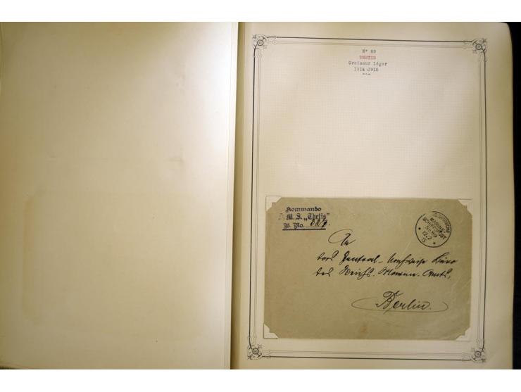 1914/1918, interessante Sammlung mit ca. 380 Briefen und Karten auf Albenblättern mit frz. Beschriftung, dabei bessere Nummer