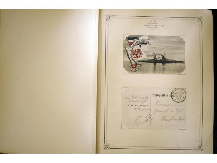 1914/1918, interessante Sammlung mit ca. 380 Briefen und Karten auf Albenblättern mit frz. Beschriftung, dabei bessere Nummer