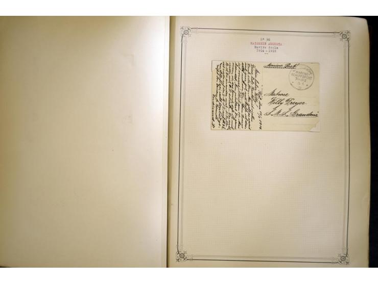 1914/1918, interessante Sammlung mit ca. 380 Briefen und Karten auf Albenblättern mit frz. Beschriftung, dabei bessere Nummer