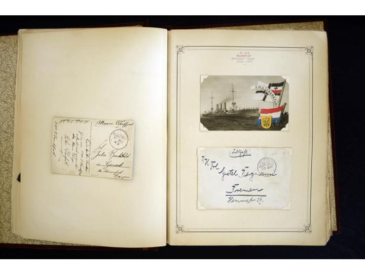 1914/1918, interessante Sammlung mit ca. 380 Briefen und Karten auf Albenblättern mit frz. Beschriftung, dabei bessere Nummer