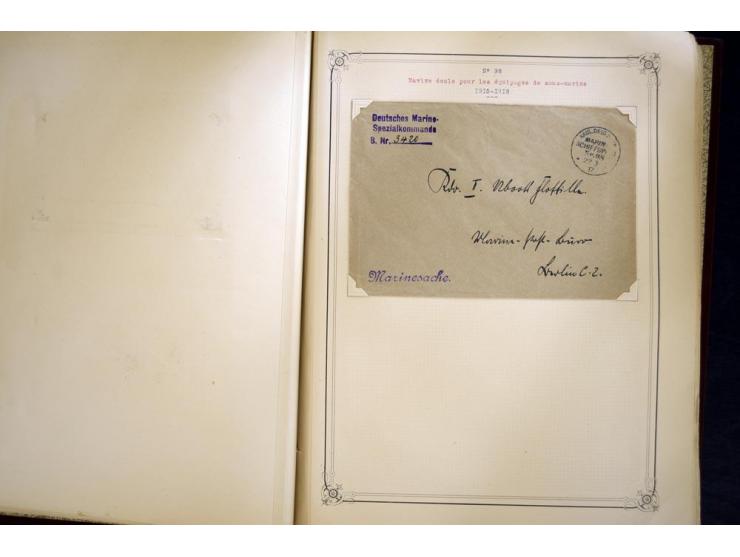 1914/1918, interessante Sammlung mit ca. 380 Briefen und Karten auf Albenblättern mit frz. Beschriftung, dabei bessere Nummer