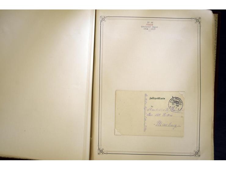 1914/1918, interessante Sammlung mit ca. 380 Briefen und Karten auf Albenblättern mit frz. Beschriftung, dabei bessere Nummer