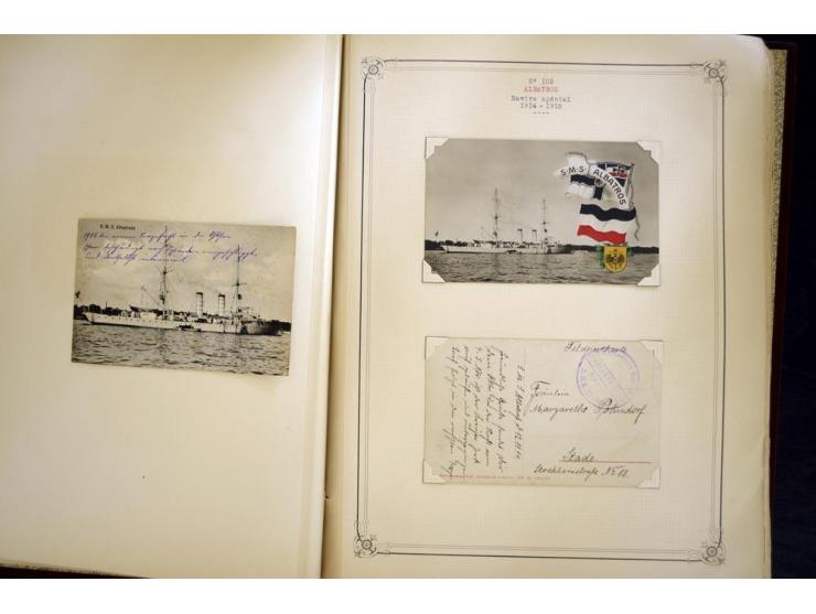 1914/1918, interessante Sammlung mit ca. 380 Briefen und Karten auf Albenblättern mit frz. Beschriftung, dabei bessere Nummer
