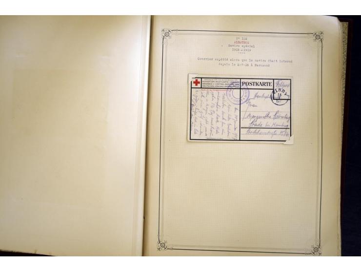 1914/1918, interessante Sammlung mit ca. 380 Briefen und Karten auf Albenblättern mit frz. Beschriftung, dabei bessere Nummer