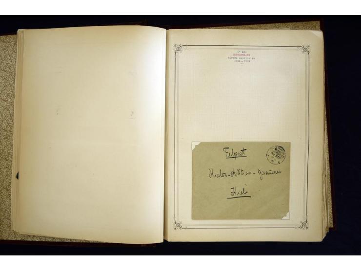 1914/1918, interessante Sammlung mit ca. 380 Briefen und Karten auf Albenblättern mit frz. Beschriftung, dabei bessere Nummer