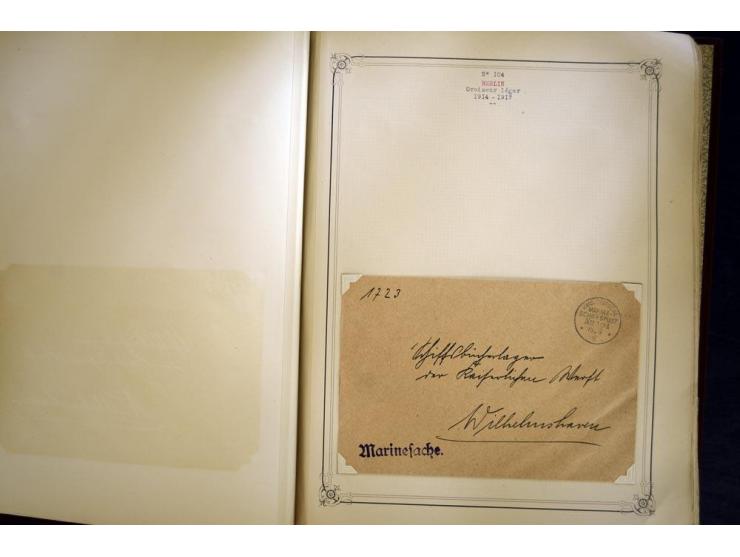 1914/1918, interessante Sammlung mit ca. 380 Briefen und Karten auf Albenblättern mit frz. Beschriftung, dabei bessere Nummer