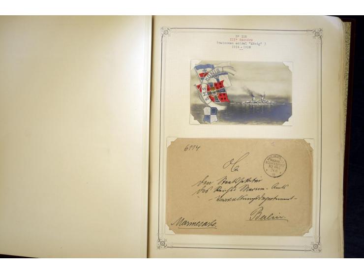 1914/1918, interessante Sammlung mit ca. 380 Briefen und Karten auf Albenblättern mit frz. Beschriftung, dabei bessere Nummer