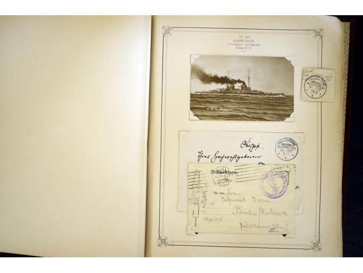 1914/1918, interessante Sammlung mit ca. 380 Briefen und Karten auf Albenblättern mit frz. Beschriftung, dabei bessere Nummer