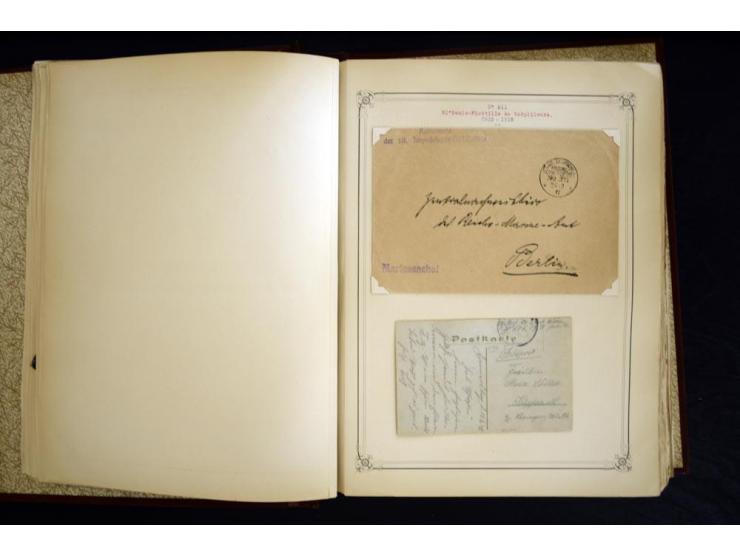 1914/1918, interessante Sammlung mit ca. 380 Briefen und Karten auf Albenblättern mit frz. Beschriftung, dabei bessere Nummer