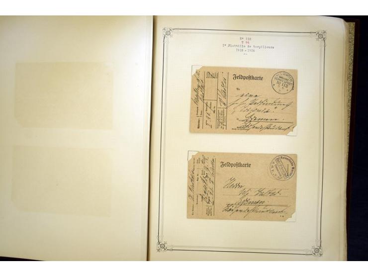 1914/1918, interessante Sammlung mit ca. 380 Briefen und Karten auf Albenblättern mit frz. Beschriftung, dabei bessere Nummer