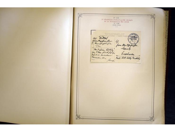 1914/1918, interessante Sammlung mit ca. 380 Briefen und Karten auf Albenblättern mit frz. Beschriftung, dabei bessere Nummer