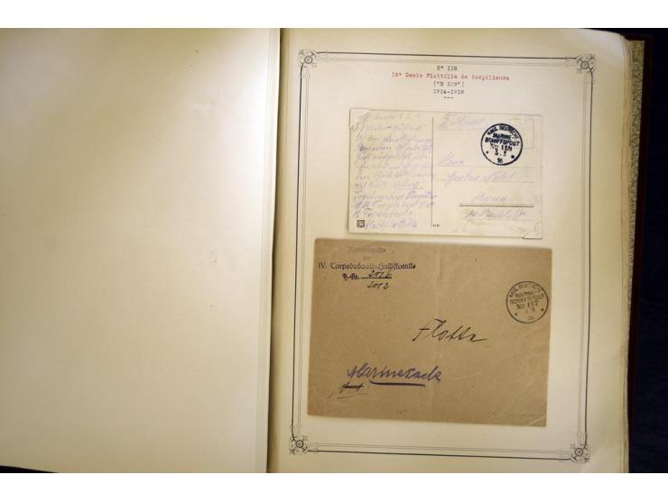 1914/1918, interessante Sammlung mit ca. 380 Briefen und Karten auf Albenblättern mit frz. Beschriftung, dabei bessere Nummer