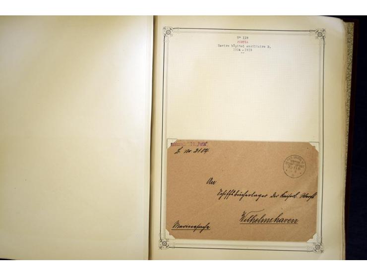 1914/1918, interessante Sammlung mit ca. 380 Briefen und Karten auf Albenblättern mit frz. Beschriftung, dabei bessere Nummer