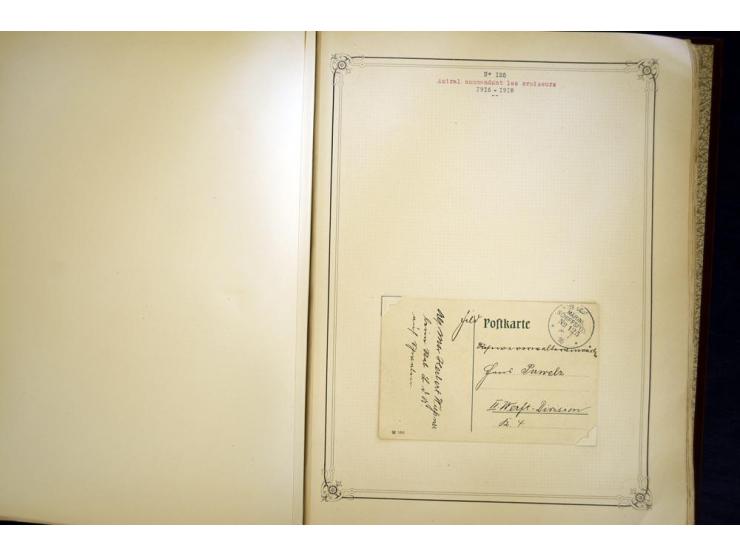 1914/1918, interessante Sammlung mit ca. 380 Briefen und Karten auf Albenblättern mit frz. Beschriftung, dabei bessere Nummer