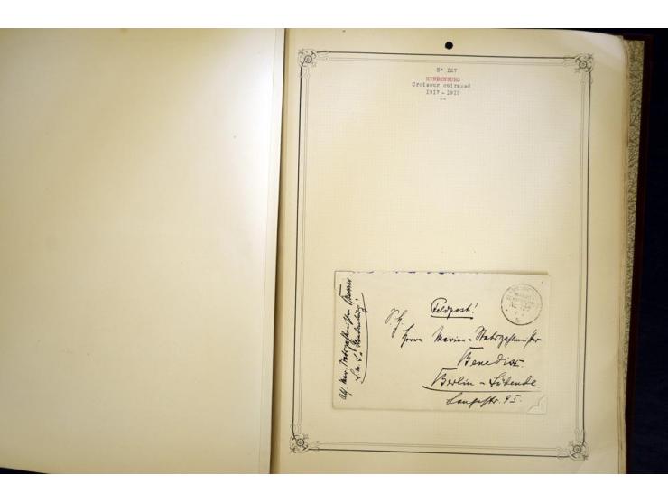 1914/1918, interessante Sammlung mit ca. 380 Briefen und Karten auf Albenblättern mit frz. Beschriftung, dabei bessere Nummer