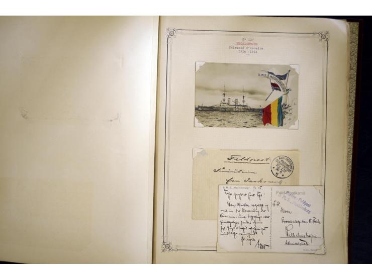 1914/1918, interessante Sammlung mit ca. 380 Briefen und Karten auf Albenblättern mit frz. Beschriftung, dabei bessere Nummer