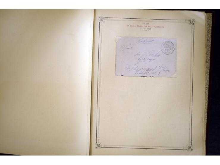 1914/1918, interessante Sammlung mit ca. 380 Briefen und Karten auf Albenblättern mit frz. Beschriftung, dabei bessere Nummer