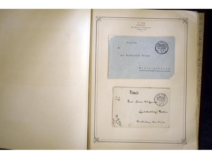 1914/1918, interessante Sammlung mit ca. 380 Briefen und Karten auf Albenblättern mit frz. Beschriftung, dabei bessere Nummer