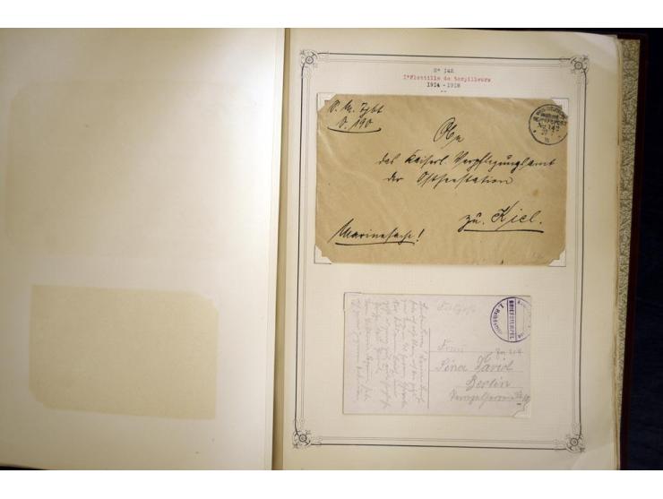 1914/1918, interessante Sammlung mit ca. 380 Briefen und Karten auf Albenblättern mit frz. Beschriftung, dabei bessere Nummer