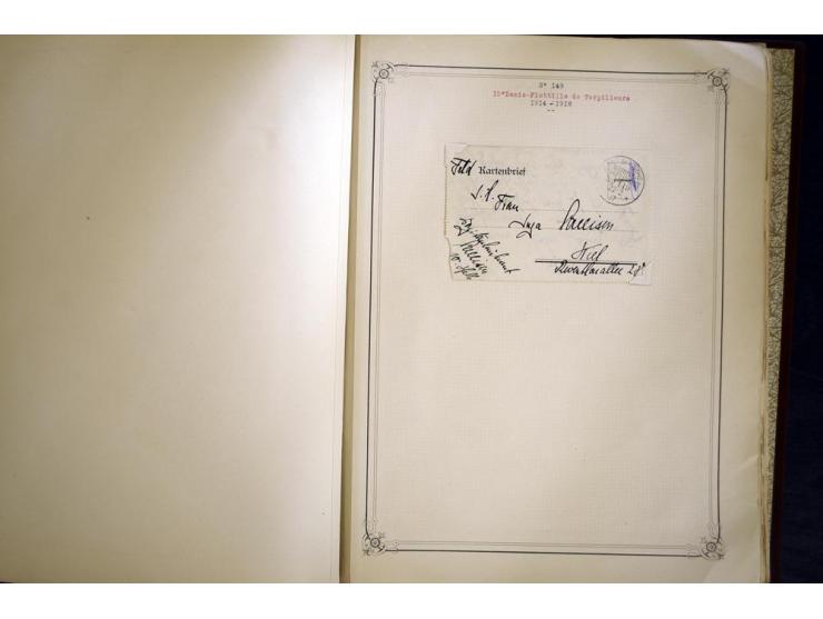 1914/1918, interessante Sammlung mit ca. 380 Briefen und Karten auf Albenblättern mit frz. Beschriftung, dabei bessere Nummer
