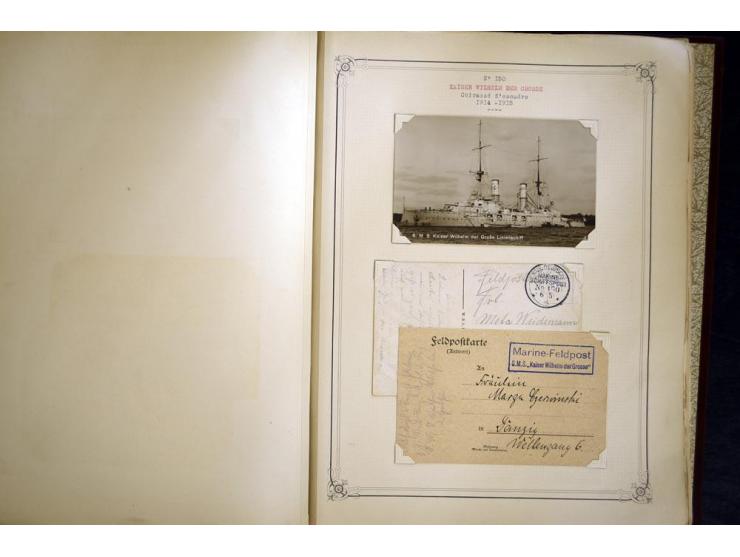 1914/1918, interessante Sammlung mit ca. 380 Briefen und Karten auf Albenblättern mit frz. Beschriftung, dabei bessere Nummer