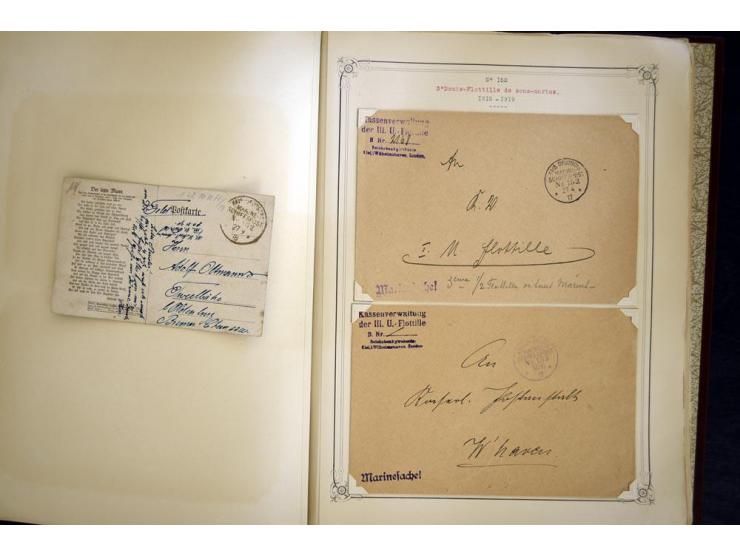 1914/1918, interessante Sammlung mit ca. 380 Briefen und Karten auf Albenblättern mit frz. Beschriftung, dabei bessere Nummer