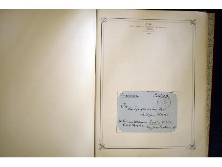 1914/1918, interessante Sammlung mit ca. 380 Briefen und Karten auf Albenblättern mit frz. Beschriftung, dabei bessere Nummer