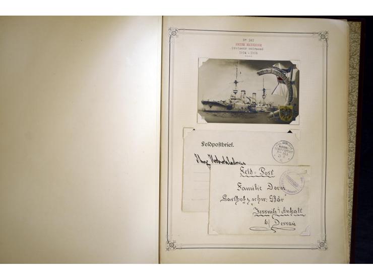 1914/1918, interessante Sammlung mit ca. 380 Briefen und Karten auf Albenblättern mit frz. Beschriftung, dabei bessere Nummer