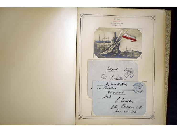 1914/1918, interessante Sammlung mit ca. 380 Briefen und Karten auf Albenblättern mit frz. Beschriftung, dabei bessere Nummer