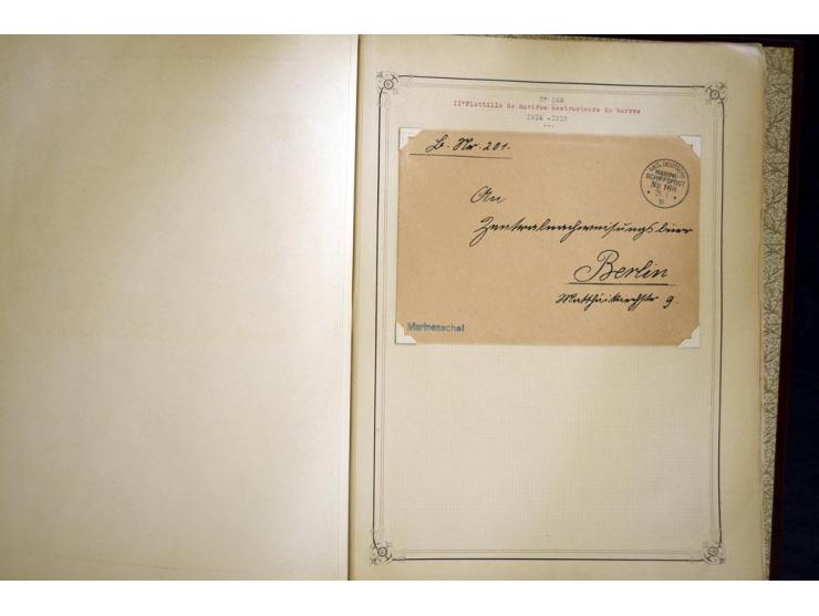 1914/1918, interessante Sammlung mit ca. 380 Briefen und Karten auf Albenblättern mit frz. Beschriftung, dabei bessere Nummer