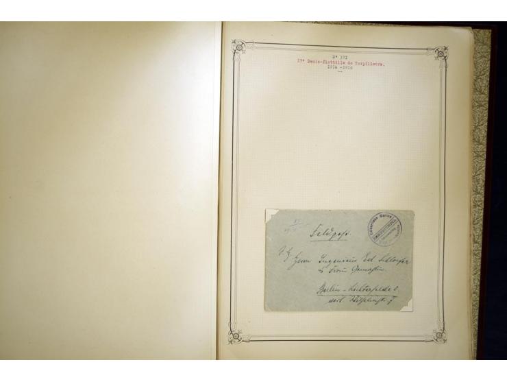 1914/1918, interessante Sammlung mit ca. 380 Briefen und Karten auf Albenblättern mit frz. Beschriftung, dabei bessere Nummer