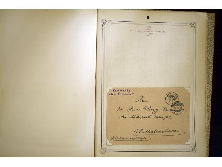 1914/1918, interessante Sammlung mit ca. 380 Briefen und Karten auf Albenblättern mit frz. Beschriftung, dabei bessere Nummer