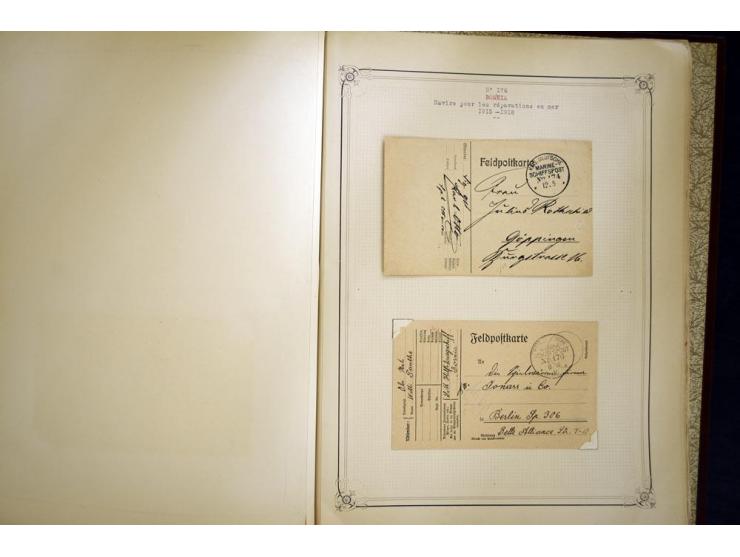 1914/1918, interessante Sammlung mit ca. 380 Briefen und Karten auf Albenblättern mit frz. Beschriftung, dabei bessere Nummer